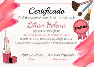 Certificado de Maquiagem Profissional Editável Online