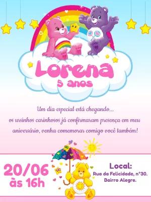 Convite Aniversário Ursinhos Carinhosos para Editar Online