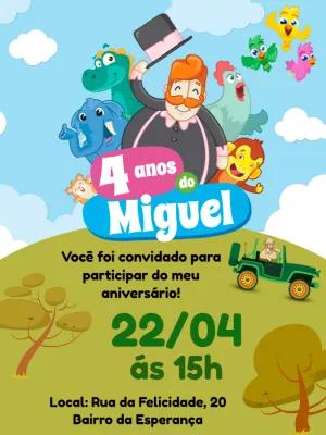 Convite de Aniversário Mundo Bita Safari para Editar Online