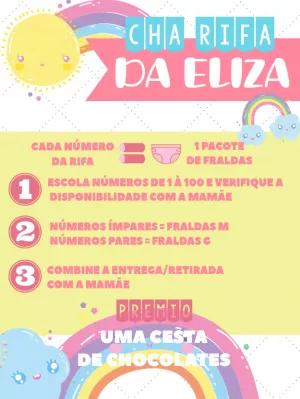 Chá Rifa Chuva de Amor com Arco-Íris para Editar Online
