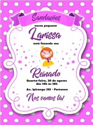 Convite Aniversário Princesa Primeiro Reinado para Editar Online