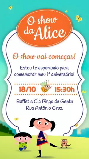 Convite Aniversário O Show da Luna para Editar Online