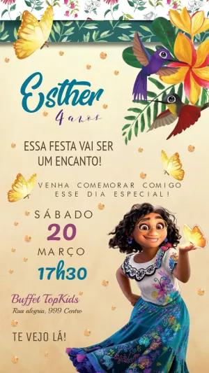 Convite Aniversário Encanto com Mirabel para Editar Online