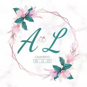 Logo Monograma Floral para Casamento para Editar Online
