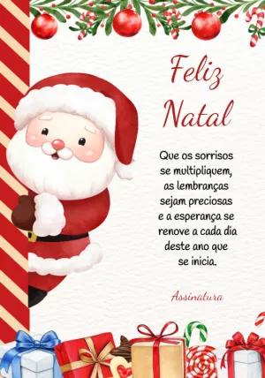 Cartão de Natal com Papai Noel Fofo para Editar Online
