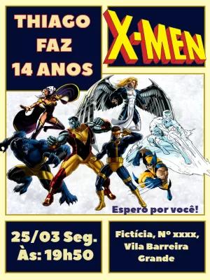 Convite de Aniversário X-Men com Heróis para Editar Online