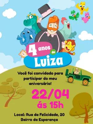 Convite Aniversário Mundo Bita Safari para Editar Online