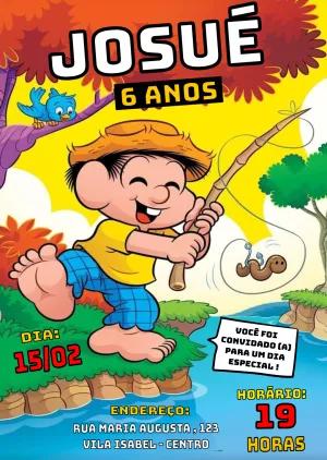 Convite Aniversário Chico Bento para Editar Online