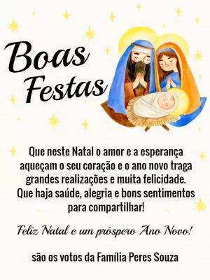 Cartão de Natal Boas Festas com Presépio para Editar Online