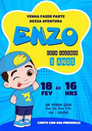 Convite Aniversário Youtuber Aventureiro para Editar Online