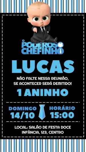Convite Aniversário O Poderoso Chefinho para Editar Online