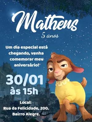 Convite de Aniversário Valentino Wish para Editar Online