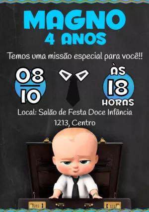 Convite Aniversário O Poderoso Chefinho para Editar Online