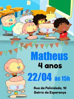 Convite de Aniversário Mongo e Drongo para Editar Online