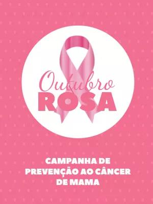 Post Outubro Rosa com Laço Rosa Editável Online