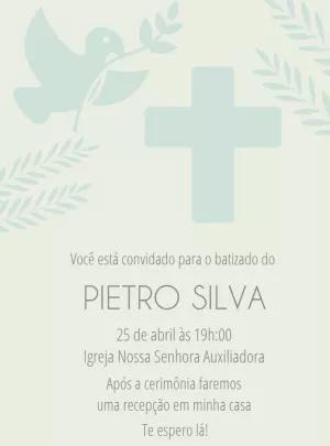Convite de Batizado Menino Delicado para Editar Online