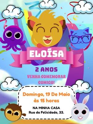 Convite de Aniversário Bolofofos para Editar Online