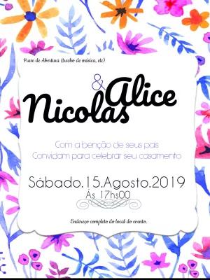 Convite de Casamento Floral Aquarela para Editar Online