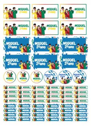 Kit Etiqueta Escolar DPA com Personagens para Editar Online