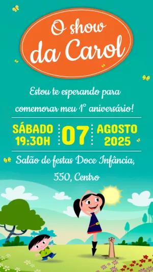 Convite Aniversário O Show da Luna para Editar Online