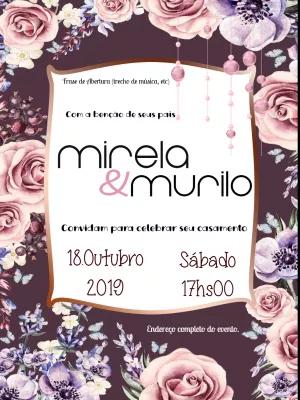 Convite de Casamento Floral Rústico Editável Online