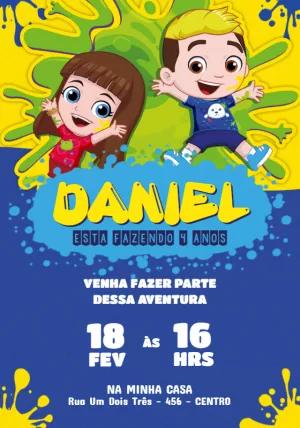 Convite Aniversário Luccas Neto Aventureiros para Editar Online