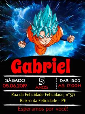 Convite Aniversário Goku Dragon Ball Editável Online