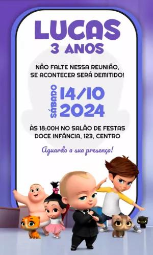 Convite de Aniversário Poderoso Chefinho para Editar Online