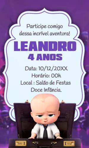 Convite de Aniversário O Poderoso Chefinho para Editar Online