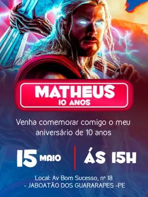 Convite de Aniversário do Thor para Editar Online