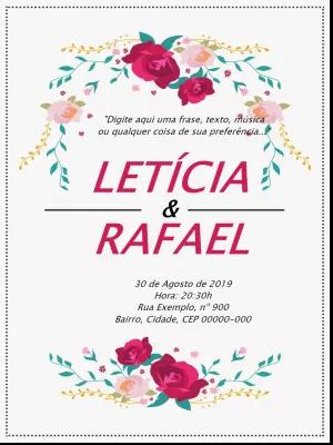 Convite de Casamento Floral Delicado para Editar Online