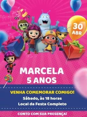 Convite de Aniversário Beat Bugs para Editar Online