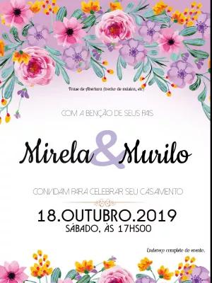 Convite de Casamento Floral Aquarela para Editar Online