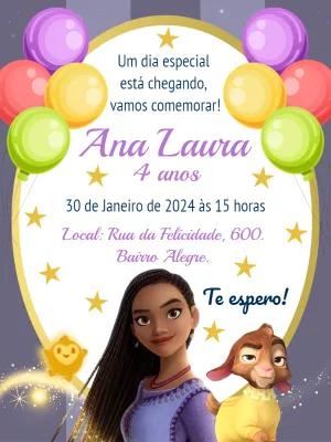 Convite Aniversário Wish O Poder dos Desejos para Editar Online