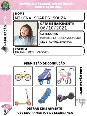 Habilitação Kids de Menina com Foto para Editar Online