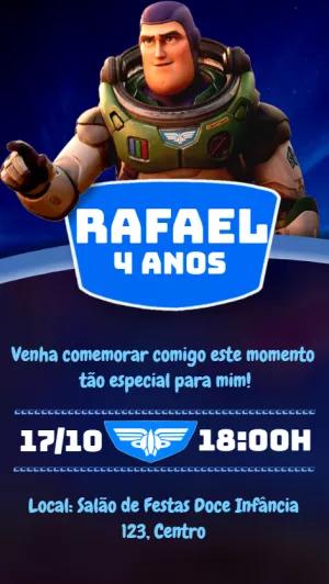 Convite Aniversário Buzz Lightyear para Editar Online