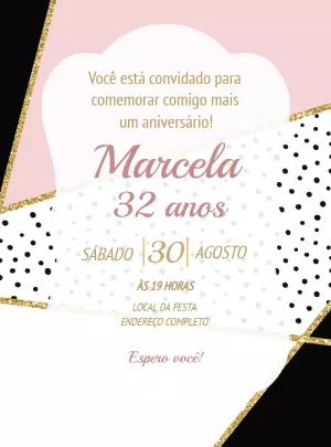 Convite de Aniversário Geométrico Moderno para Editar Online