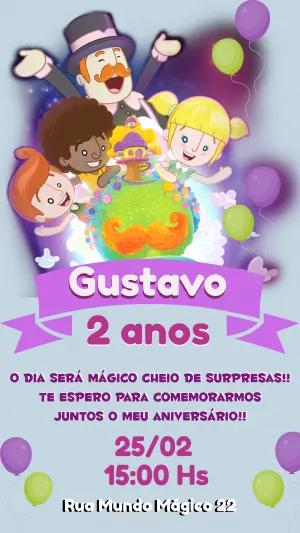 Convite Aniversário Mundo Bita com Personagens para Editar