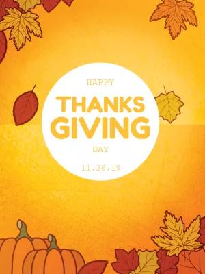 Thanksgiving Post with Autumn Leaves to Edit Online