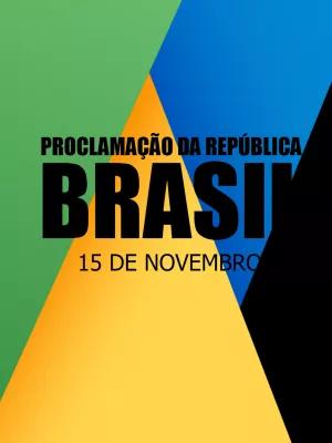 Post Proclamação da República com Cores do Brasil para Editar Online