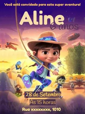 Convite de Aniversário Ridley Jones para Editar Online
