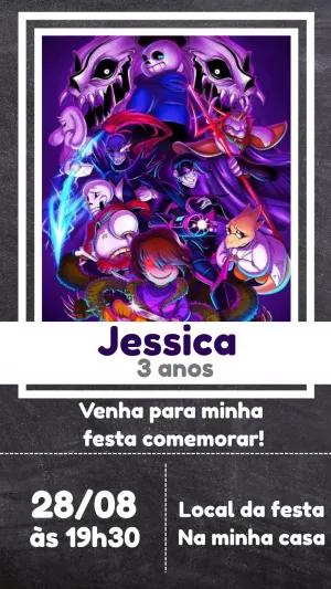 Convite de Aniversário Undertale para Editar Online