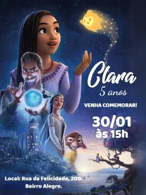 Convite de Aniversário Wish O Poder dos Desejos para Editar