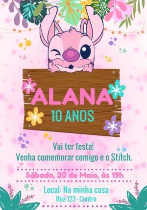 Convite Aniversário Angel Aloha Tropical para Editar Online