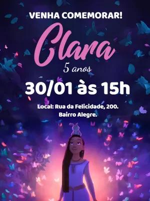 Convite de Aniversário Wish com Asha para Editar Online