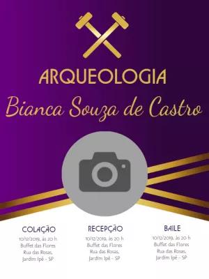 Convite Formatura Arqueologia com Foto para Editar Online