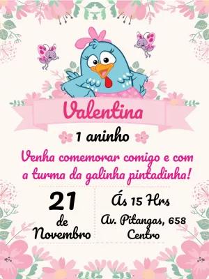Convite Aniversário Galinha Pintadinha Candy para Editar Online