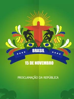 Post Proclamação da República com Símbolos do Brasil para Editar