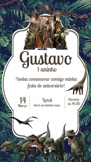 Convite Aniversário Dinossauros Jurassic para Editar Online