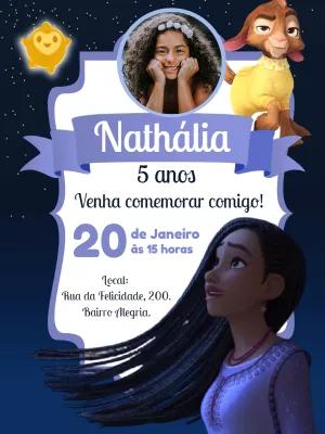 Convite Aniversário Wish com Foto para Editar Online